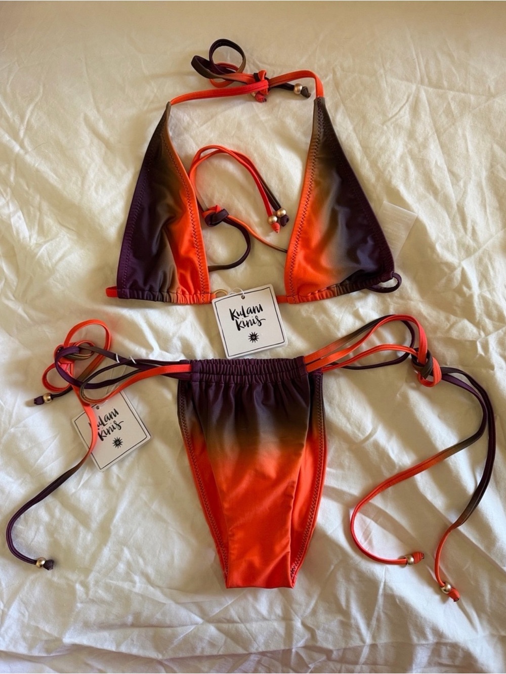 Kulani Kinis Bikini Set Coyote Kisses NWT Small Top Medium Bottom